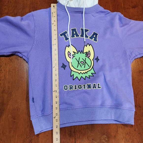 TAKA ORIGINAL Hoodie Moody Bob Womens Small Purple White Drawstring Sweatshirt‎ - Picture 11 of 15